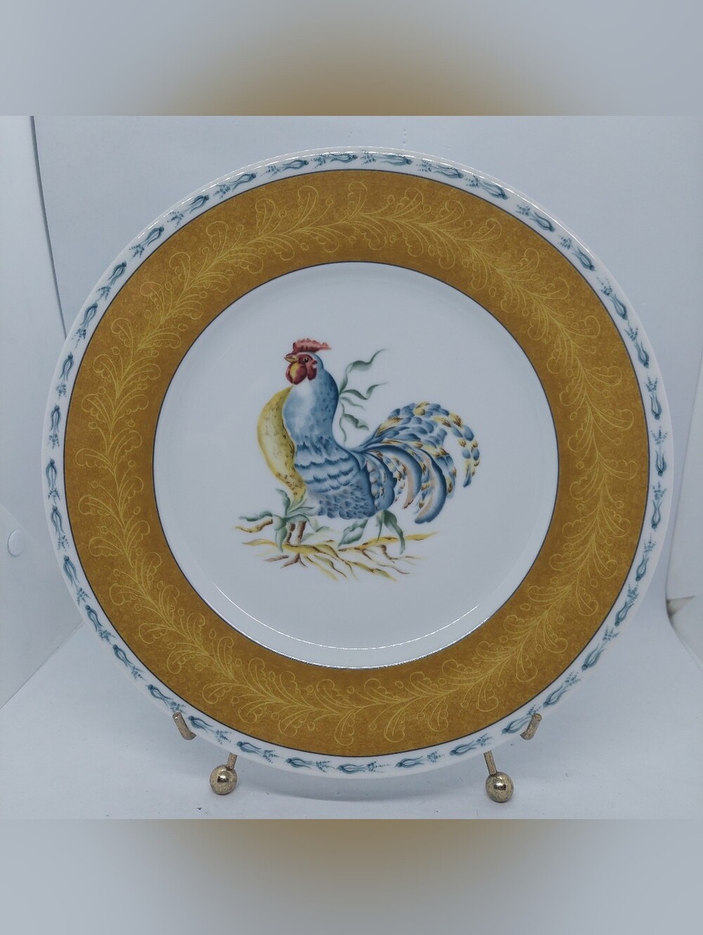 Pierre Frey París Basse Court Dinner Plate 10.25" Rooster Porcelain De Limoges